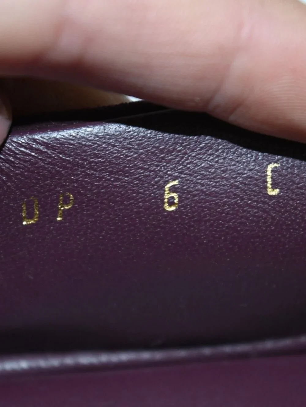 $800 SALVATORE FERRAGAMO Vanna suede ballet flats SHOES OXBLOOD GOLD 6 C (DD3)